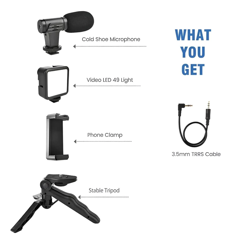 KIT DE LUZ LED Y MICROFONO PARA CREADORES DE CONTENIDO - 7
