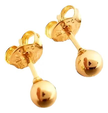 ARETES TOPO BALIN 4 MM ORO LAMINADO 18K ELEGANTES - 1