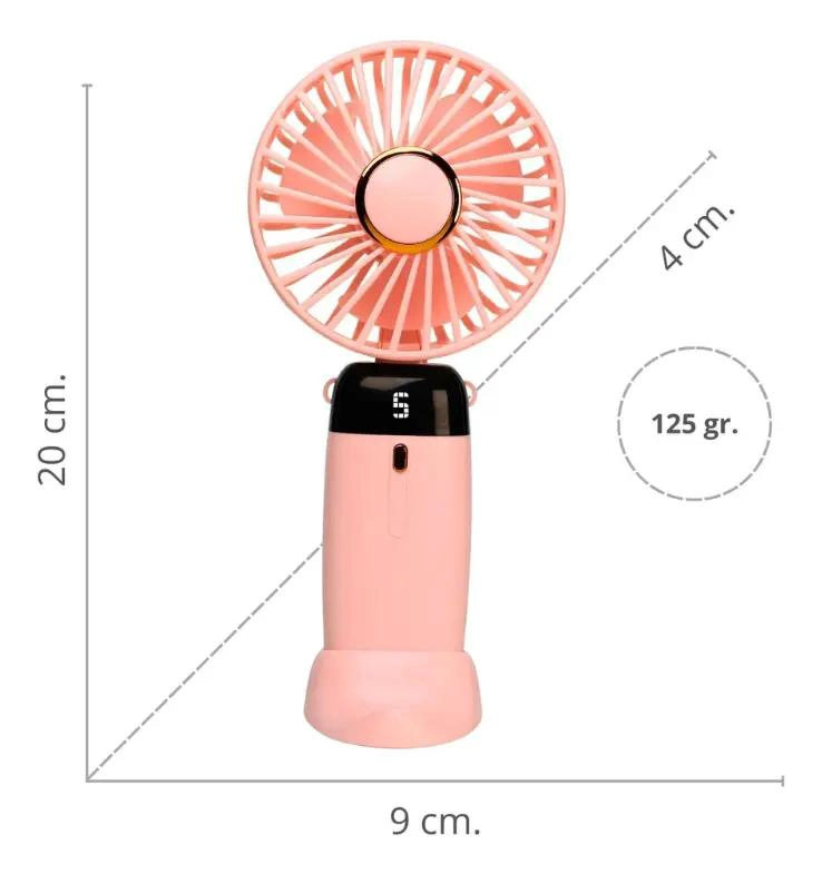 VENTILADOR PORTATIL RECARGABLE USB CON 5 VELOCIDADES - 2