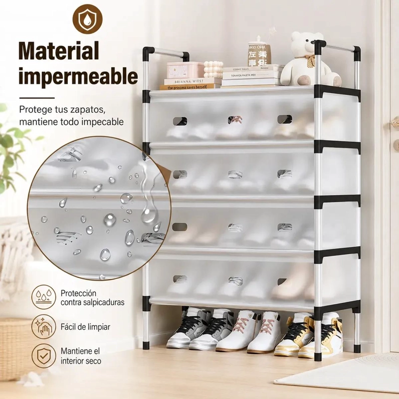 ZAPATERO ORGANIZADOR DE 4 NIVELES CON TAPA TRANSPARENTE - 5