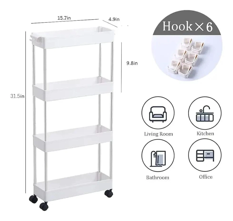 CARRITO ORGANIZADOR MOVIL DE COCINA Y BAÑO CON 4 NIVELES - 3