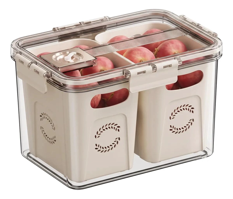 ORGANIZADOR DE FRUTAS Y VERDURAS CON CESTA Y TAPA TRANSPARENTE - 1