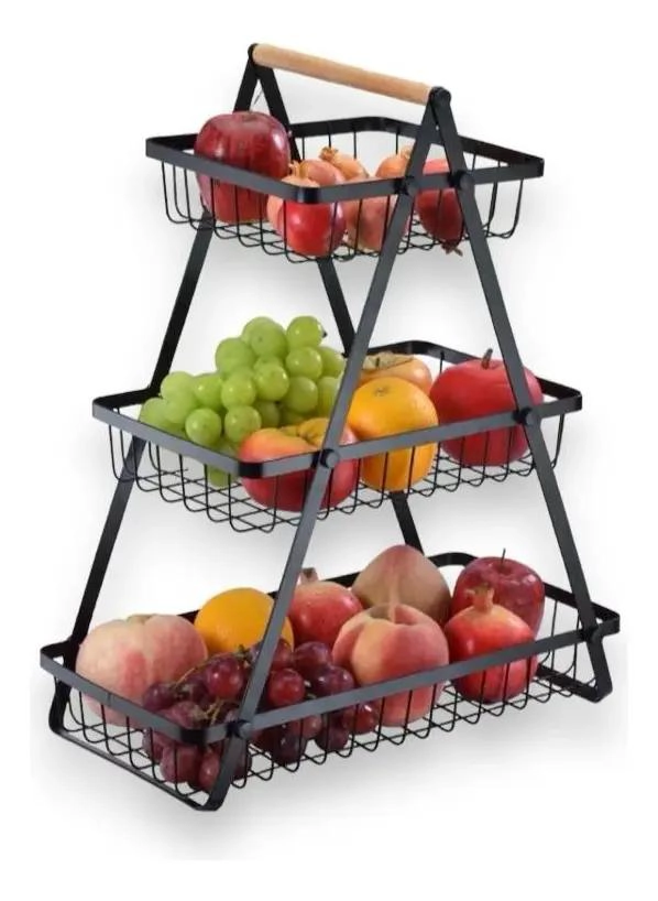 ESTANTE ORGANIZADOR DE FRUTAS Y VERDURAS DE 3 NIVELES - 2