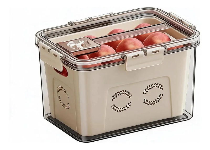 ORGANIZADOR DE FRUTAS Y VERDURAS CON CESTA Y TAPA TRANSPARENTE - 1
