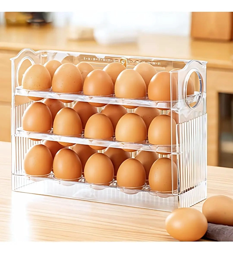 ORGANIZADOR TRANSPARENTE PARA HUEVOS CON CAPACIDAD DE 30 UNIDADES - 2