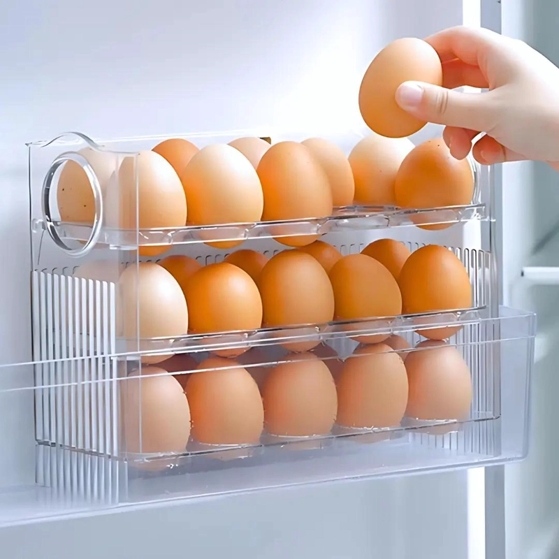 ORGANIZADOR TRANSPARENTE PARA HUEVOS CON CAPACIDAD DE 30 UNIDADES - 5