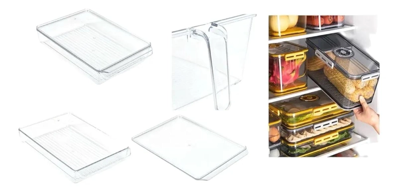 CAJA ORGANIZADORA RECTANGULAR PARA REFRIGERADOR 9.5X28X30 CM - 1