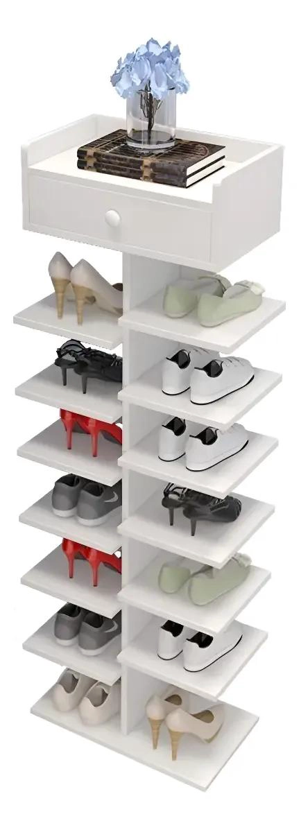 ZAPATERO ORGANIZADOR BLANCO CON ASIENTO ACOLCHADO Y 14 ESPACIOS - 5