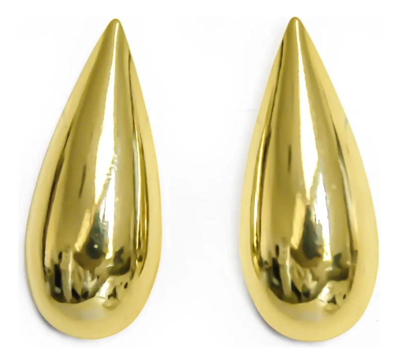 AROS GOTA ELEGANTES ENCHAPADOS EN ORO 18K - 1