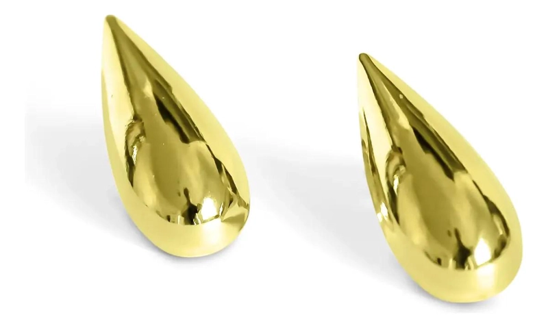 AROS GOTA ELEGANTES ENCHAPADOS EN ORO 18K - 2