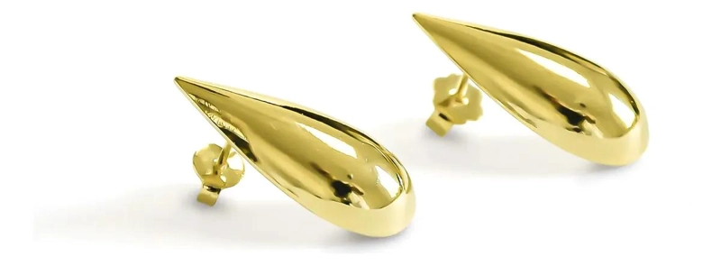 AROS GOTA ELEGANTES ENCHAPADOS EN ORO 18K - 3