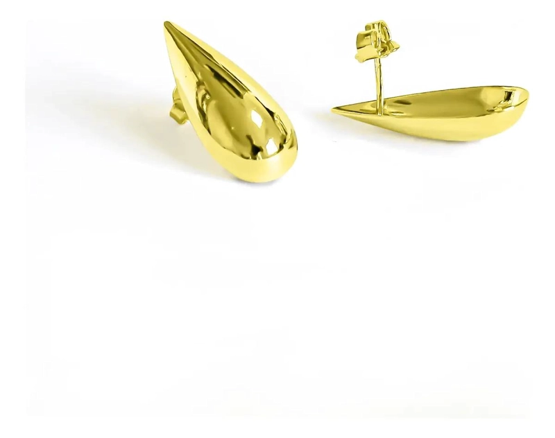 AROS GOTA ELEGANTES ENCHAPADOS EN ORO 18K - 4