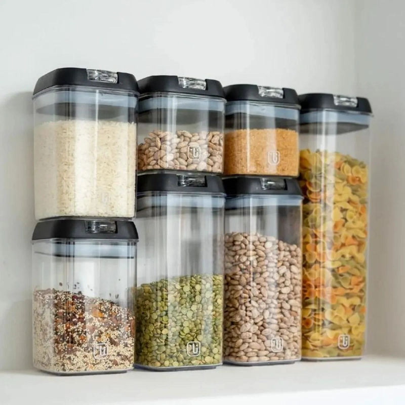 SET DE 7 FRASCOS ORGANIZADORES HERME TICOS PARA ALIMENTOS - 1