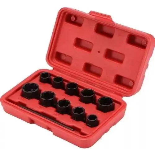JUEGO DE DADOS EXTRACTOR DE TUERCAS Y PERNOS 11 PIEZAS - 1