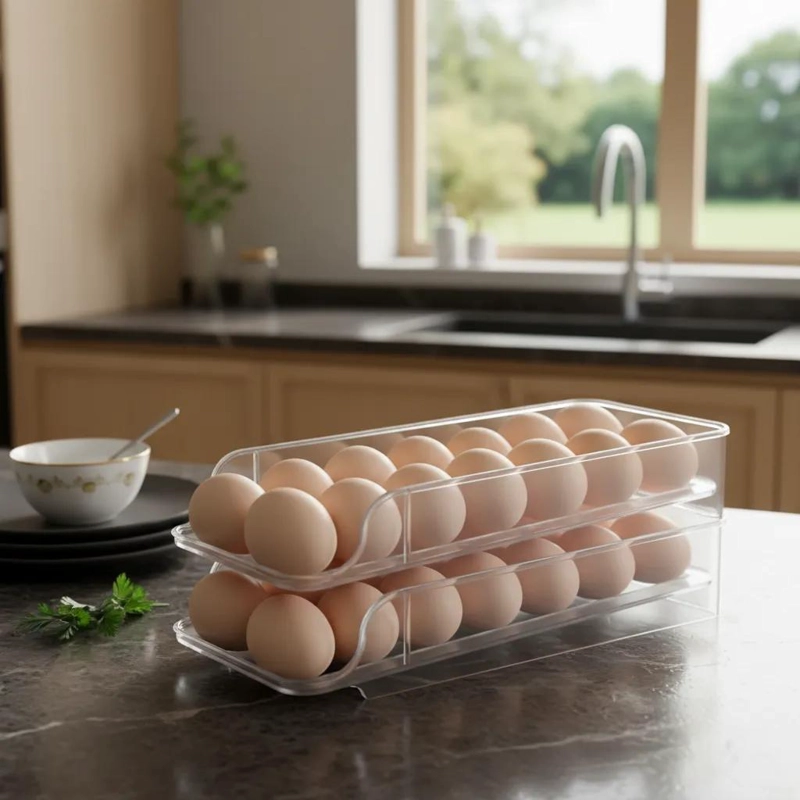 DISPENSADOR AUTOMATICO DE HUEVOS DOBLE FILA PARA COCINA - 2