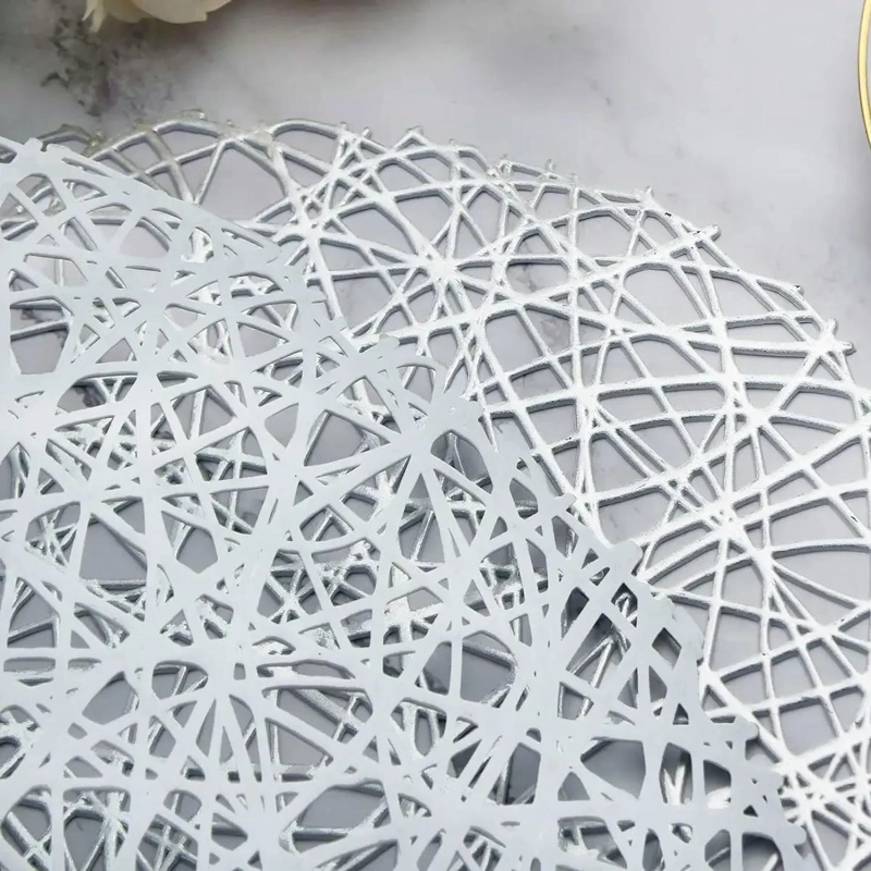 MANTELES INDIVIDUALES DE PVC CIRCULAR METALICO 12 PIEZAS - 2