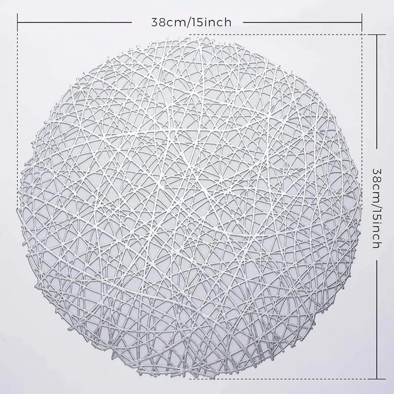 MANTELES INDIVIDUALES DE PVC CIRCULAR METALICO 12 PIEZAS - 3