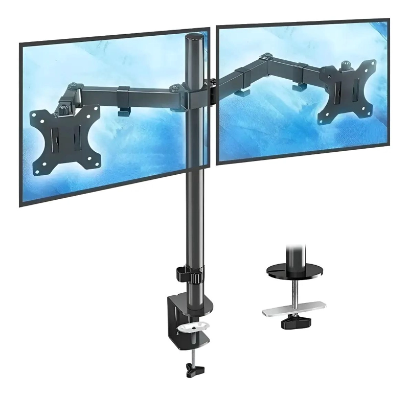 SOPORTE ARTICULADO PARA DOS MONITORES EN COLOR NEGRO - 5