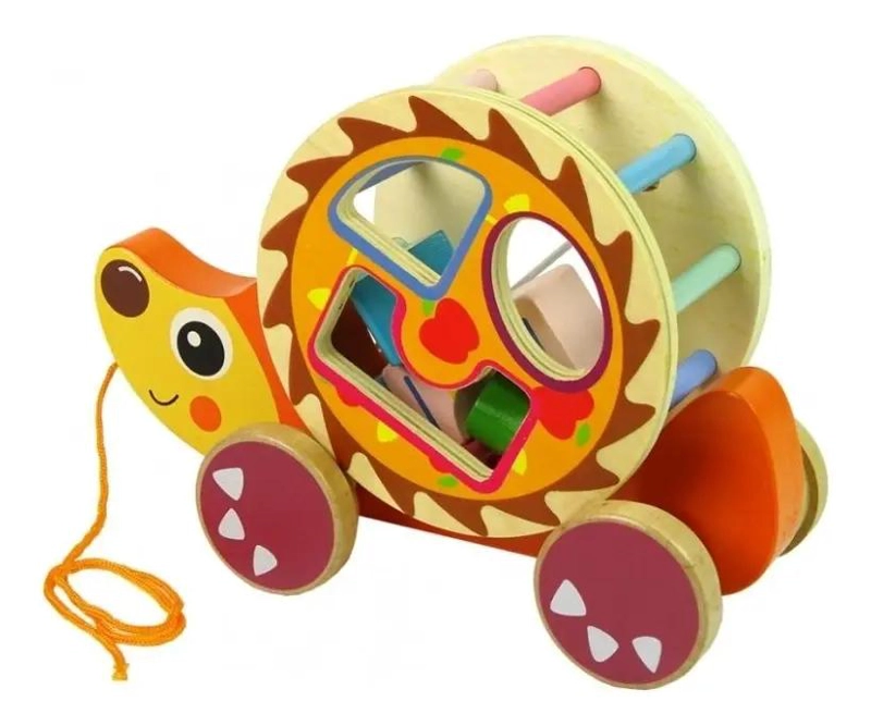 JUEGO DE ENCAJE MONTESSORI ERIZO DIDACTICO DE MADERA - 4