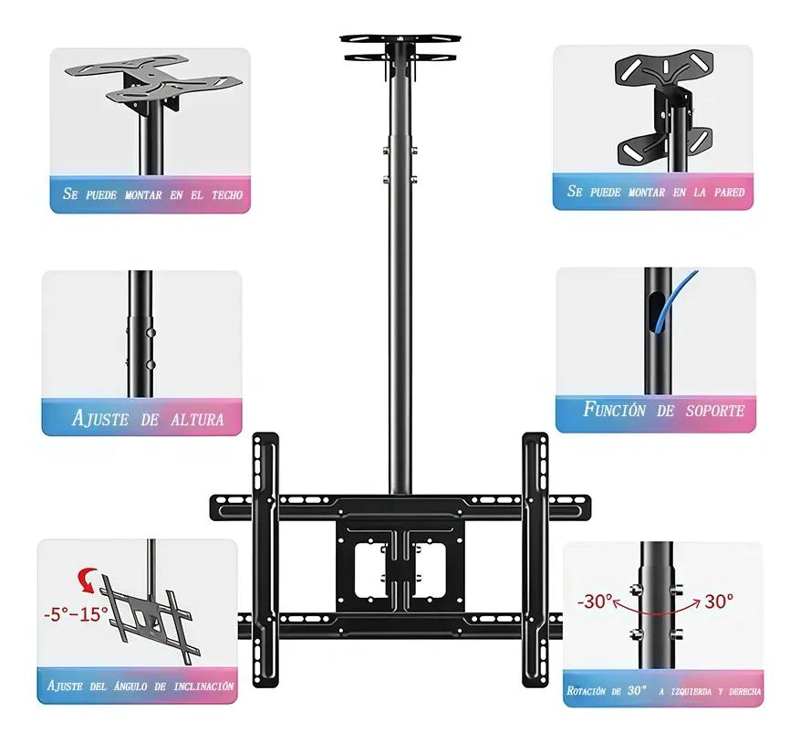 SOPORTE DE TECHO PARA TELEVISORES DE 32 A 75 PULGADAS - 5
