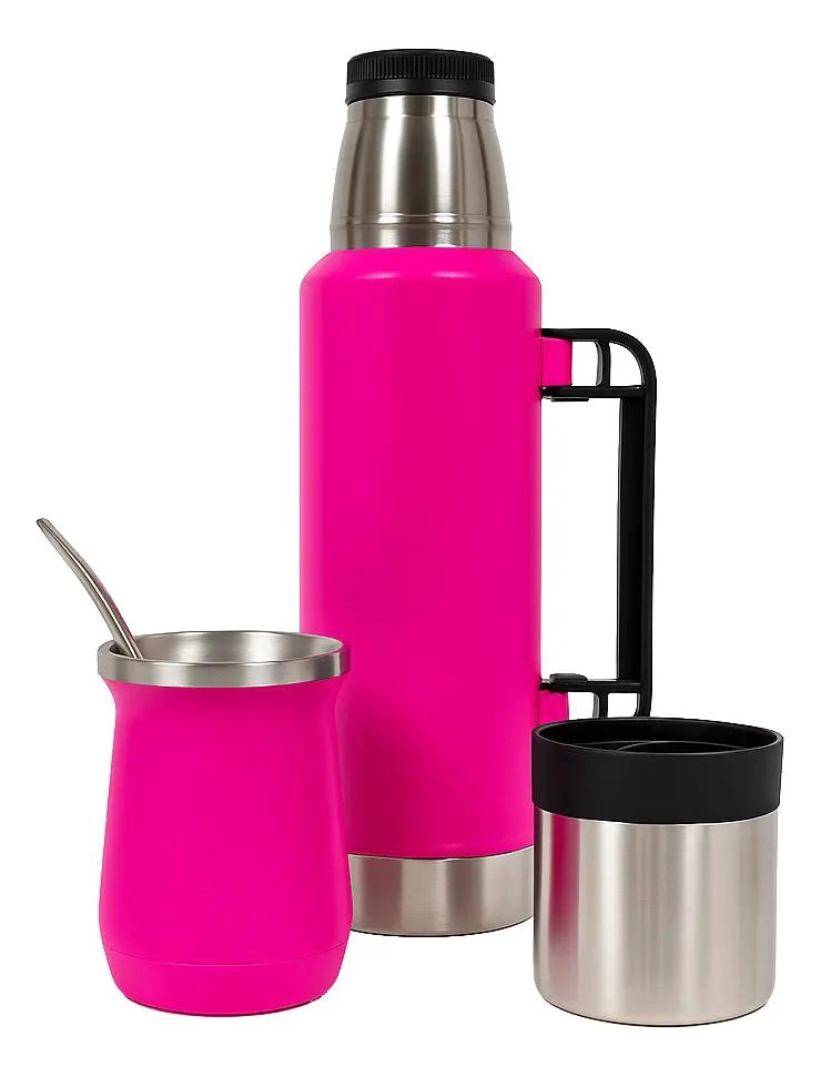 SET TERMO DE AGUA FRIO CALOR 1.3L Y MATE 236ML CON BOMBILLA - 1
