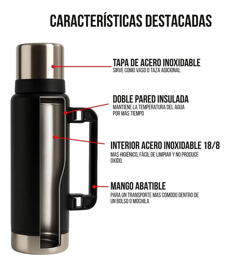 SET TERMO DE AGUA FRIO CALOR 1.3L Y MATE 236ML CON BOMBILLA - 4