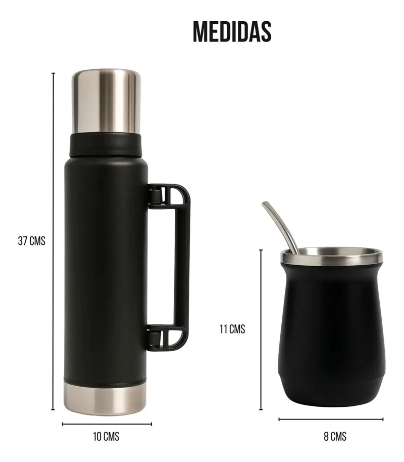 SET TERMO DE AGUA FRIO CALOR 1.3L Y MATE 236ML CON BOMBILLA - 5