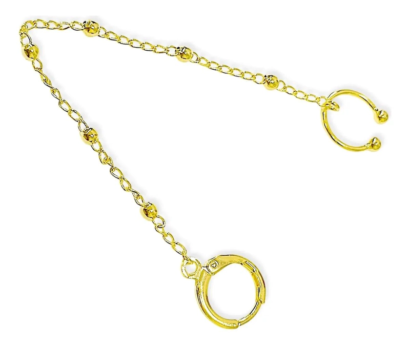ARO TREPADOR ESLABON BOLITA ENCHAPADO EN ORO 18K - 2