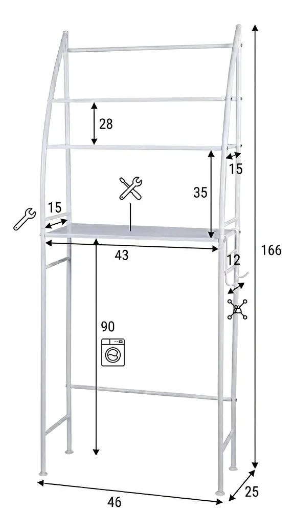 ESTANTE ORGANIZADOR DE BAÑO DE 3 NIVELES COLOR BLANCO - 2