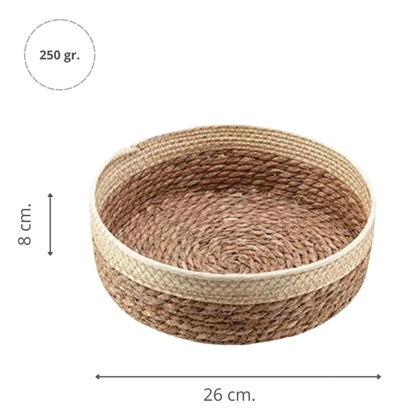 ORGANIZADOR REDONDO DE RATTAN 26 CM PARA COCINA Y HOGAR - 5
