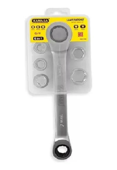 LLAVE CHICHARRA COMBINADA 6 EN 1 CON PUNTA CORONA - 1
