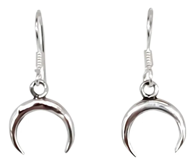 AROS COLGANTES LUNA INVERTIDA EN PLATA FINA 925 - 1