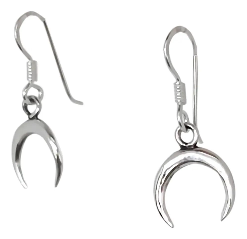 AROS COLGANTES LUNA INVERTIDA EN PLATA FINA 925 - 2