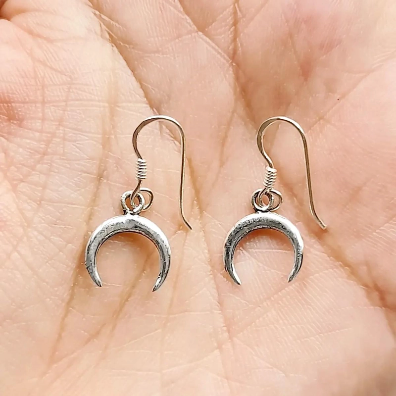 AROS COLGANTES LUNA INVERTIDA EN PLATA FINA 925 - 3