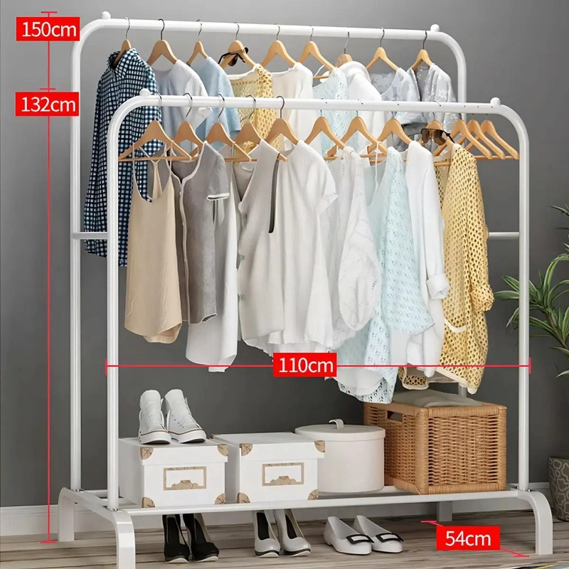 PERCHERO COLGANTE PLEGABLE DE METAL BLANCO PARA ROPA - 2