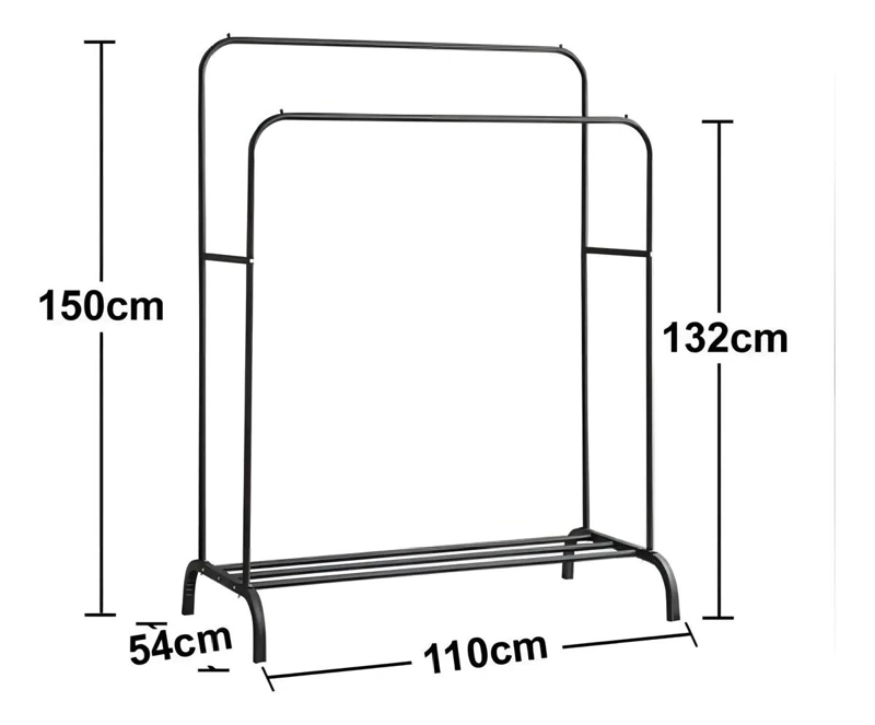 PERCHERO COLGANTE PLEGABLE DE METAL BLANCO PARA ROPA - 3