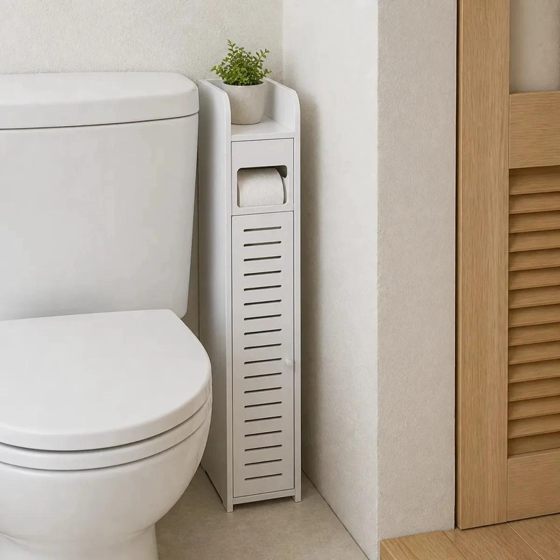MUEBLE ORGANIZADOR PARA BAÑO CON PORTA PAPEL HIGIE NICO - 6