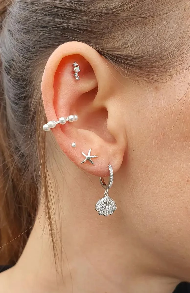 EAR CUFF ARO DE PERLAS EN PLATA 925 HIPOALERGE NICO SIN PERFORACION - 3