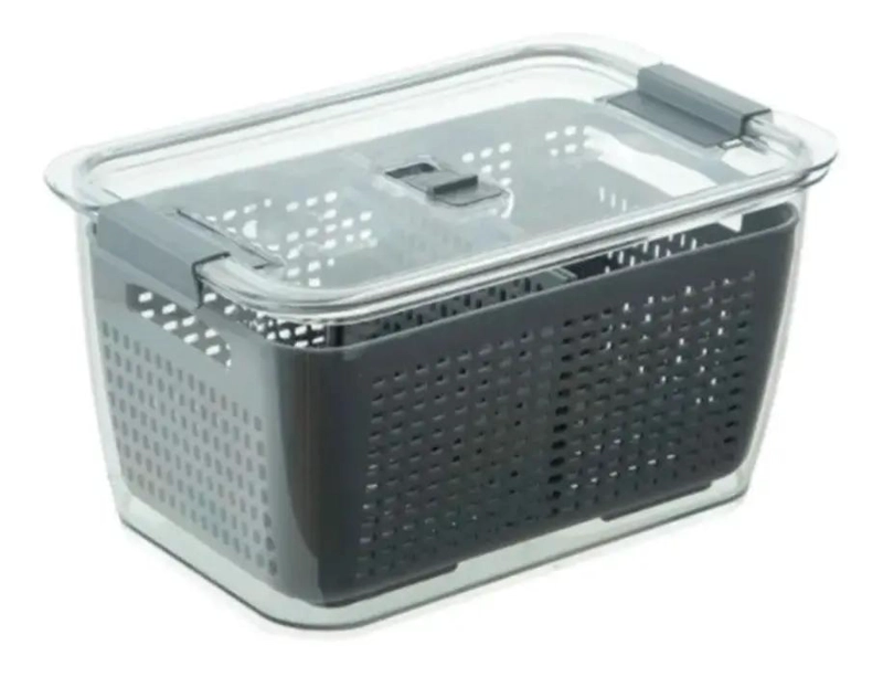 CAJA ORGANIZADORA MULTIUSO PARA REFRIGERADOR COLOR GRIS - 1