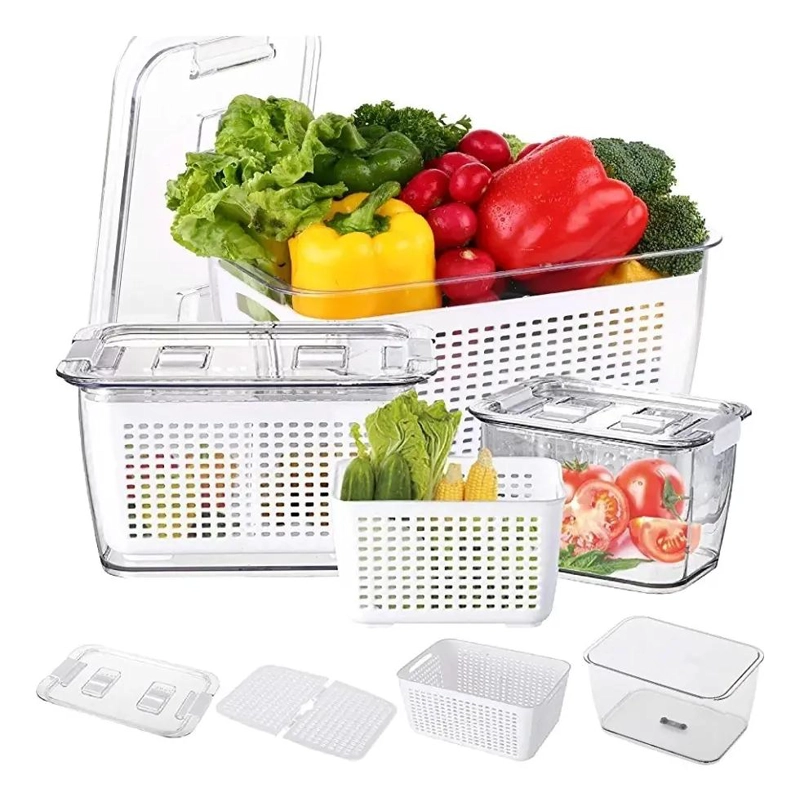 CAJA ORGANIZADORA MULTIUSO PARA REFRIGERADOR COLOR GRIS - 10