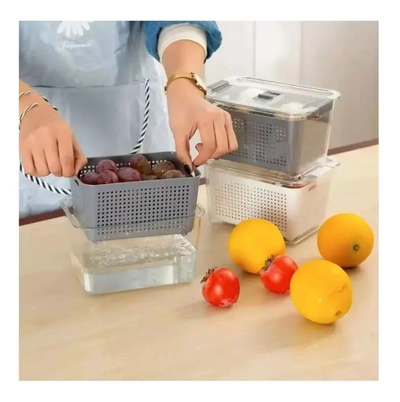 CAJA ORGANIZADORA MULTIUSO PARA REFRIGERADOR COLOR GRIS - 3