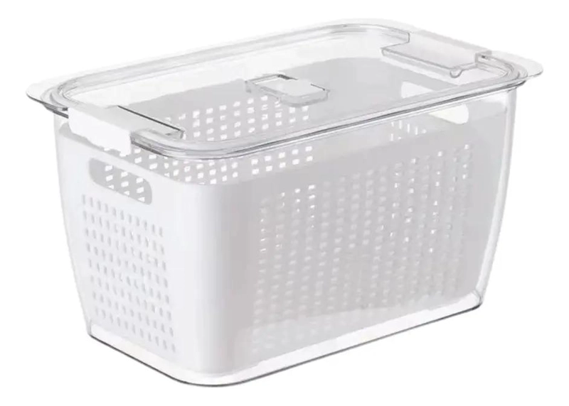 CAJA ORGANIZADORA MULTIUSO PARA REFRIGERADOR COLOR GRIS - 5