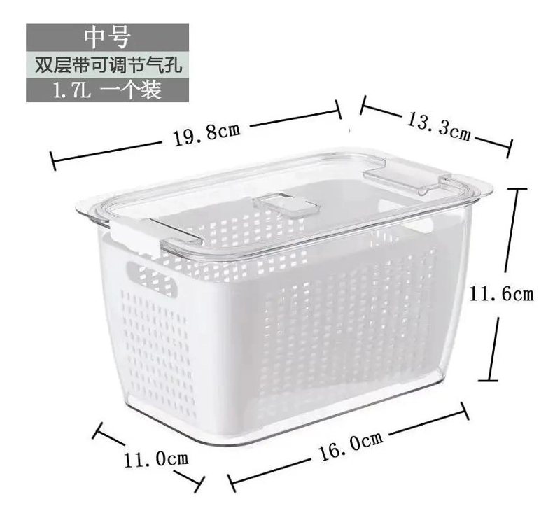 CAJA ORGANIZADORA MULTIUSO PARA REFRIGERADOR COLOR GRIS - 6
