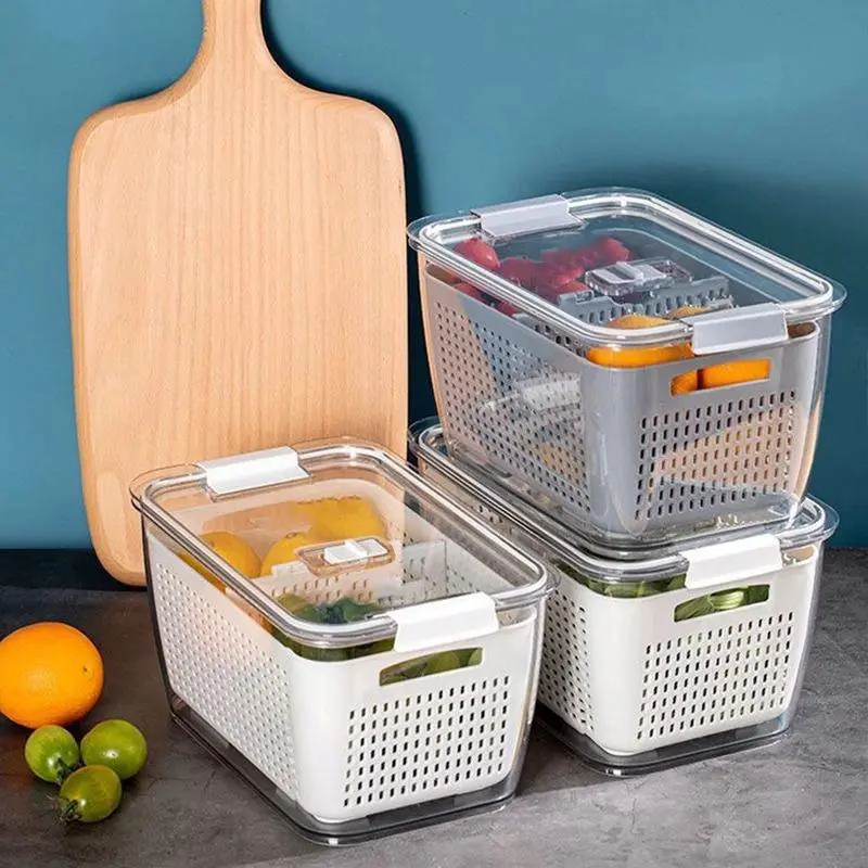 CAJA ORGANIZADORA MULTIUSO PARA REFRIGERADOR COLOR GRIS - 7