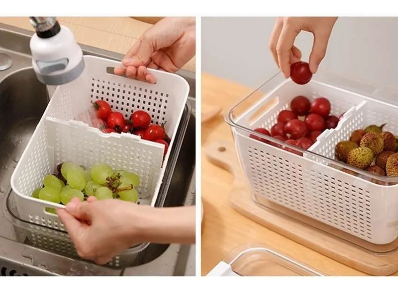 CAJA ORGANIZADORA MULTIUSO PARA REFRIGERADOR COLOR GRIS - 8
