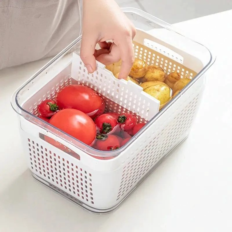 CAJA ORGANIZADORA MULTIUSO PARA REFRIGERADOR COLOR GRIS - 9