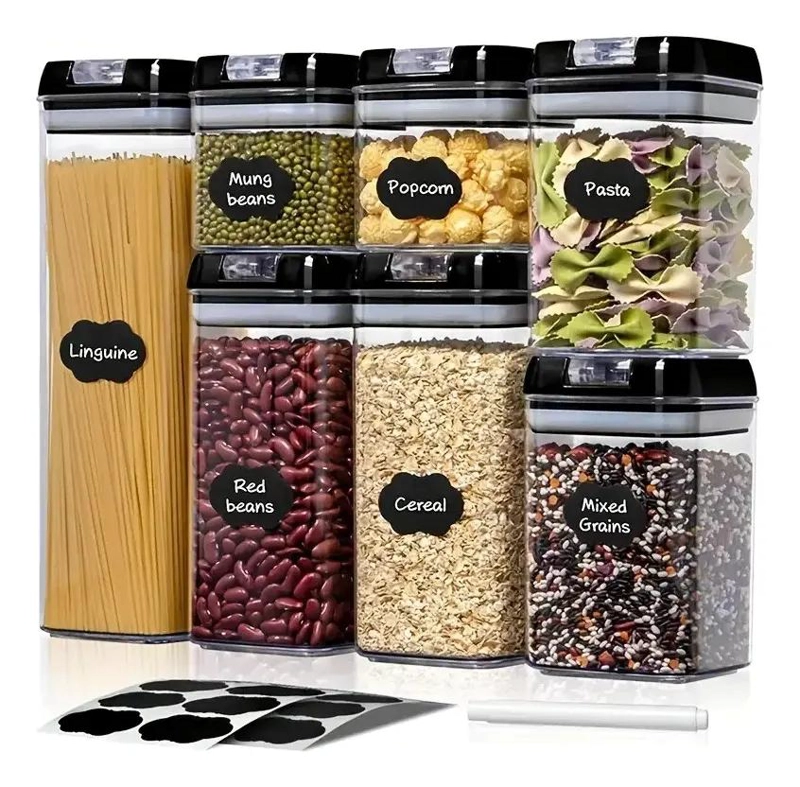 SET DE 7 CONTENEDORES HERME TICOS PARA ALIMENTOS Y COCINA - 1