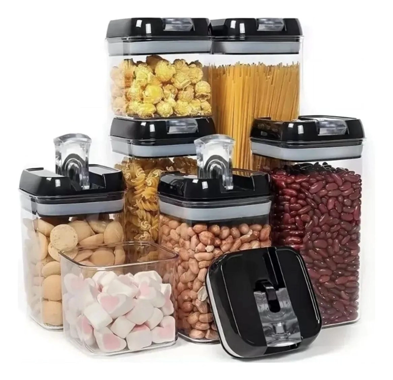 SET DE 7 CONTENEDORES HERME TICOS PARA ALIMENTOS DE COCINA - 1