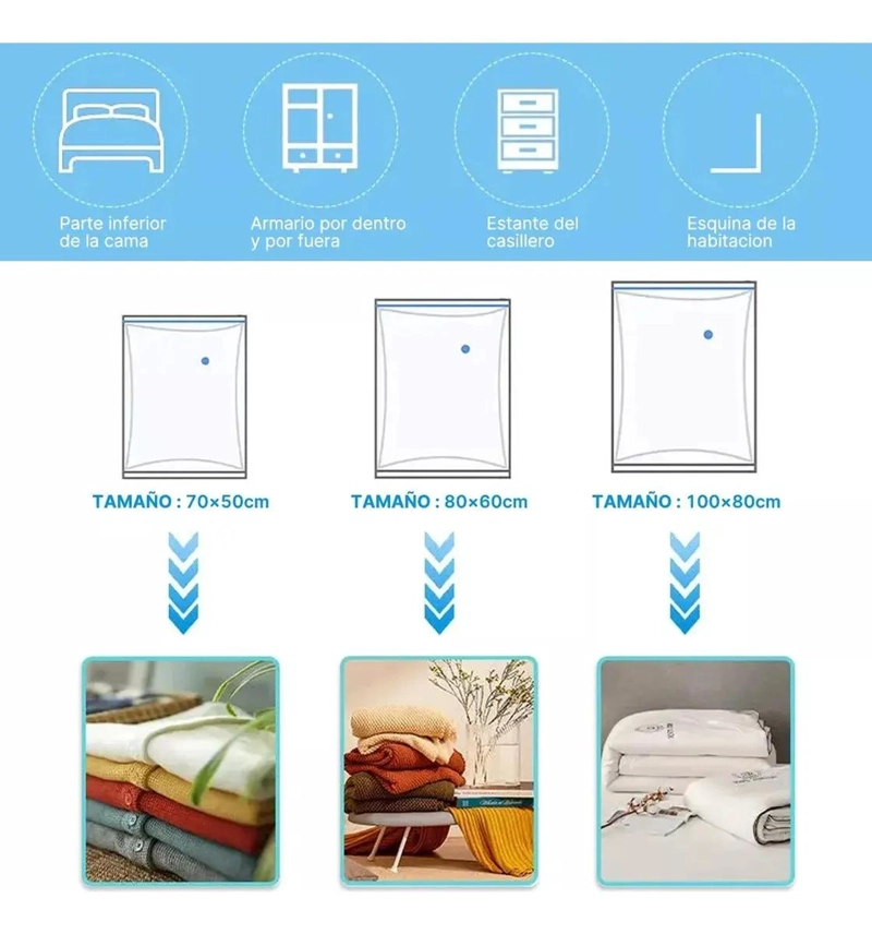 SET DE 8 BOLSAS ORGANIZADORAS AL VACIO CON BOMBA ELE CTRICA - 2