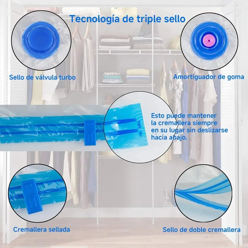 SET DE 8 BOLSAS ORGANIZADORAS AL VACIO CON BOMBA ELE CTRICA - 4